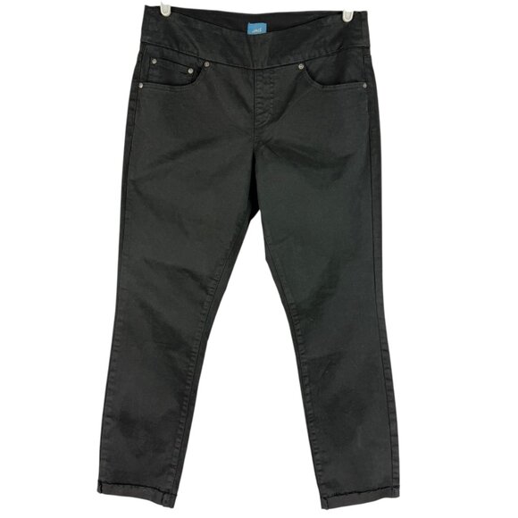 Jag Women Amelia Pull-on Stretch Slim Black Ankle Pants Sz 12 Row Rolled Hem NWT - Picture 1 of 11